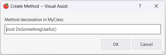 Create method -- Visual Assist