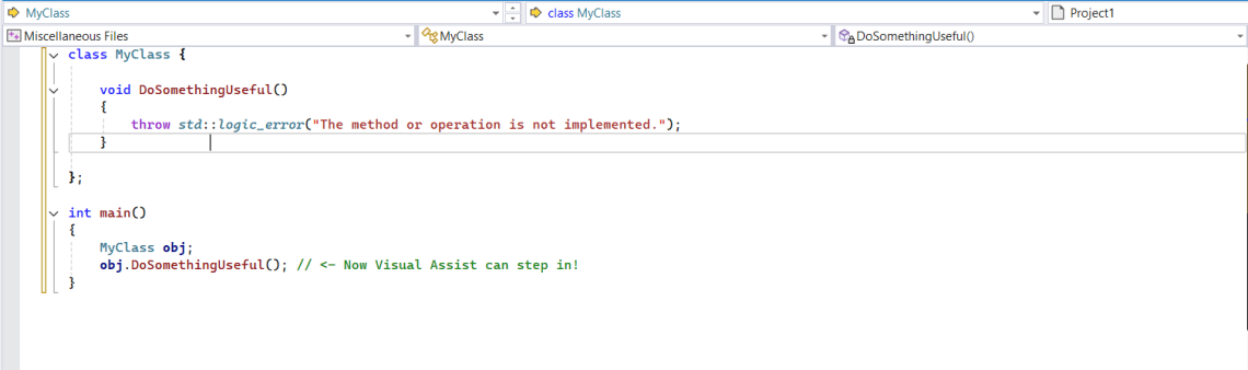 Declared method in MyClass